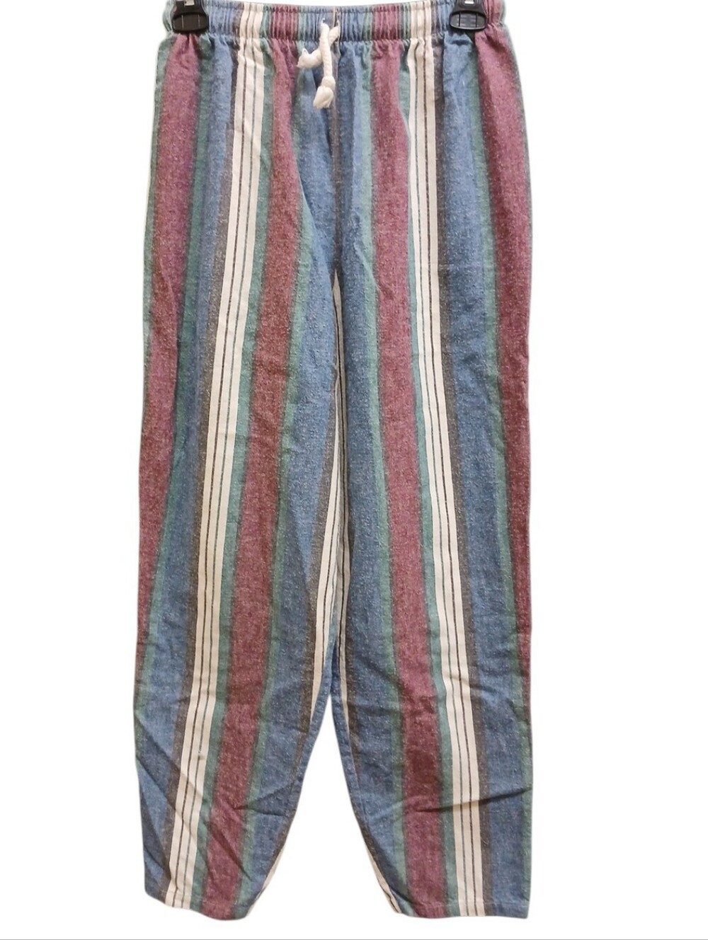 Hamwear Vintage Striped Straight-Leg Pants - Blue, Green, Red, Cream Size Medium